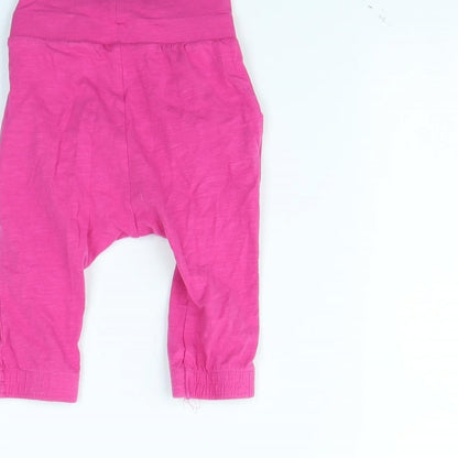 Nutmeg Girls Pink   Jogger Trousers Size 3-6 Months