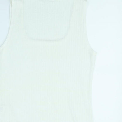 Womens UK Size L Reflections White Basic Tank