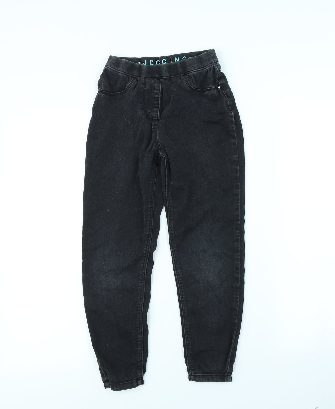 Preworn Girls Black   Straight Jeans Size 7 Years