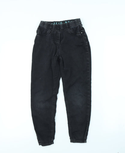 Preworn Girls Black   Straight Jeans Size 7 Years