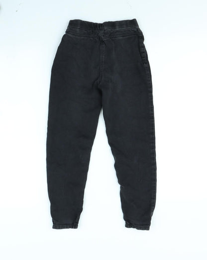 Preworn Girls Black   Straight Jeans Size 7 Years