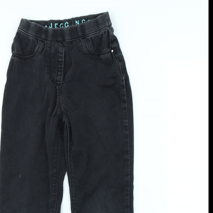Preworn Girls Black   Straight Jeans Size 7 Years