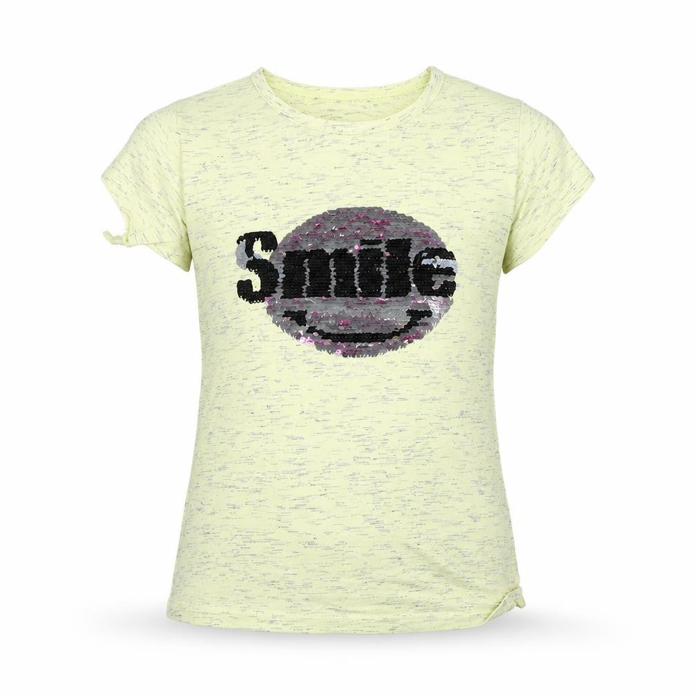 Front view of Kids r us girls’ yellow basic t-shirt, size 7, years
