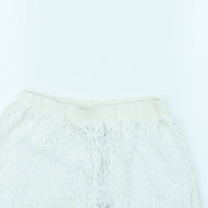 Zanzea Womens White   Cut-Off Shorts Size S