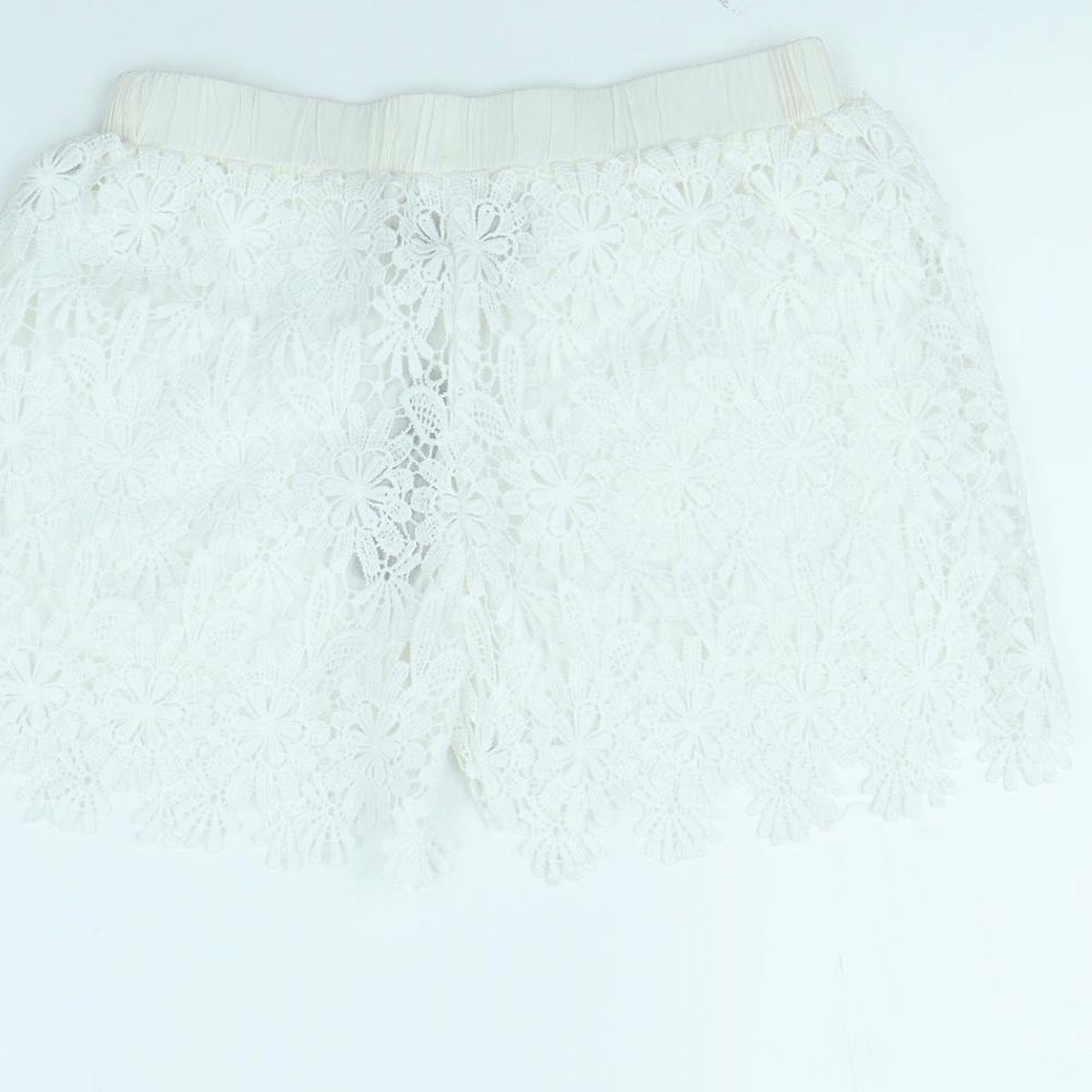 Zanzea Womens White   Cut-Off Shorts Size S