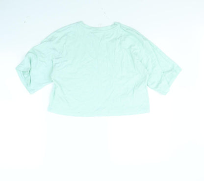 Womens UK Size S H&M Green Cropped T-Shirt