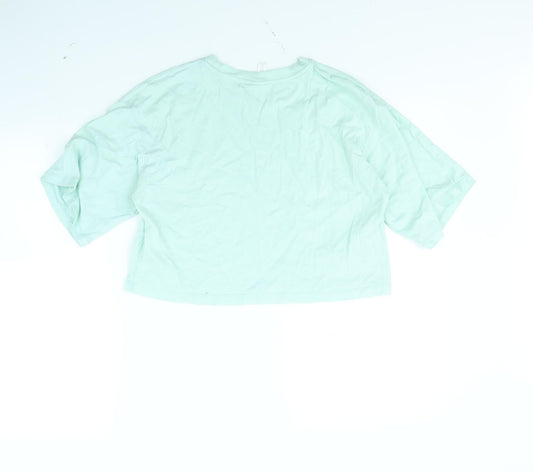 Womens UK Size S H&M Green Cropped T-Shirt
