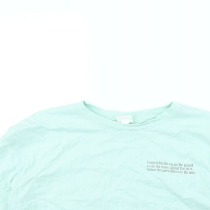 Womens UK Size S H&M Green Cropped T-Shirt