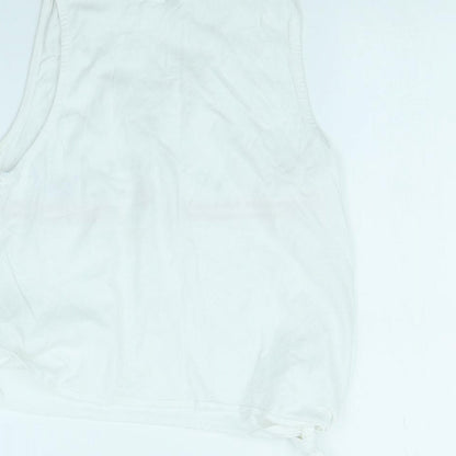 Womens UK Size XS Divided White Basic Tank