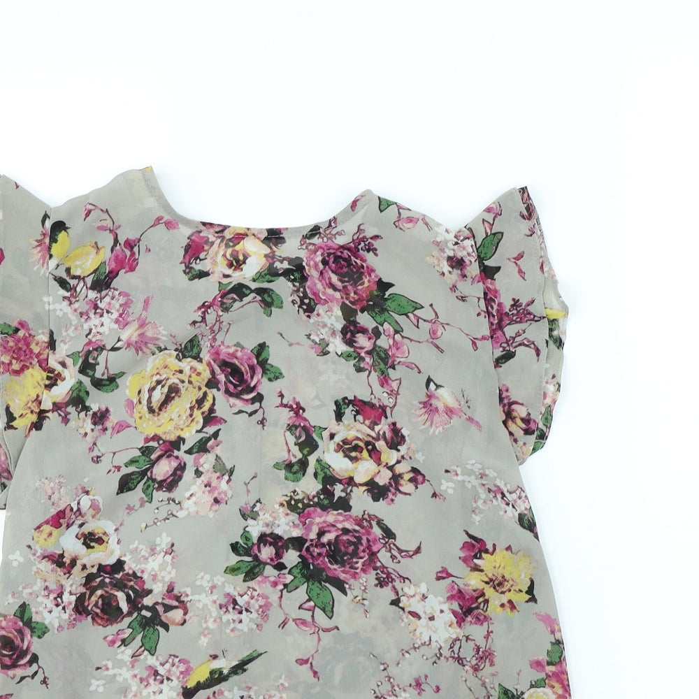 Womens UK Size 10 Atmosphere Grey Basic Blouse