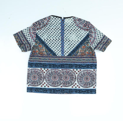 Womens UK Size 8 Topshop Multicoloured Cropped T-Shirt