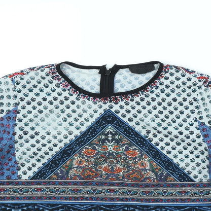 Womens UK Size 8 Topshop Multicoloured Cropped T-Shirt
