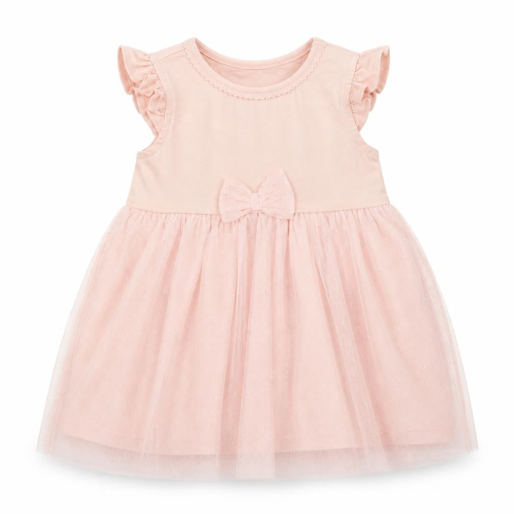 Front view of H&M girls’ pink a-line, size 3-6, months