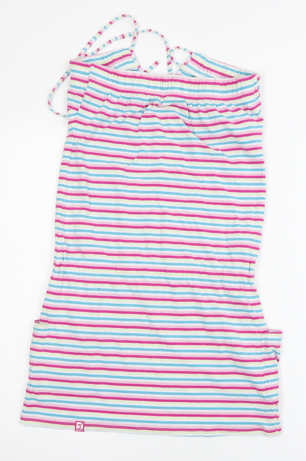 cltn Womens Pink Striped  A-Line  Size 12  - elastic chest