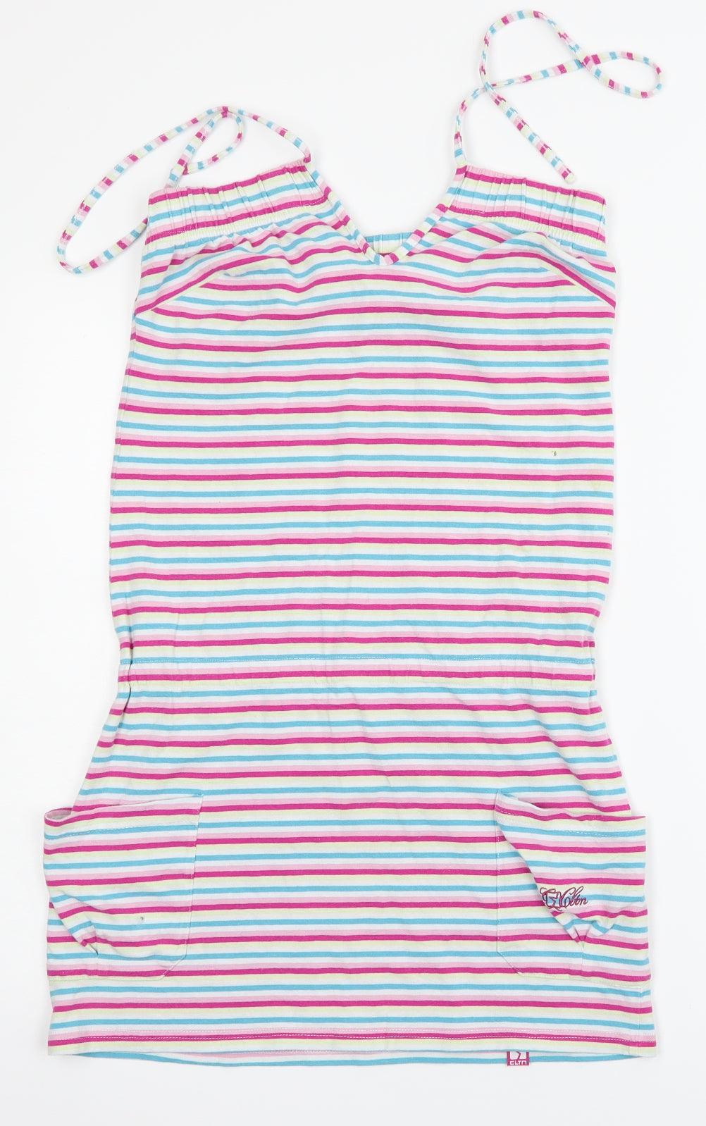 cltn Womens Pink Striped  A-Line  Size 12  - elastic chest