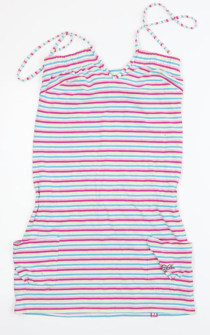 cltn Womens Pink Striped  A-Line  Size 12  - elastic chest