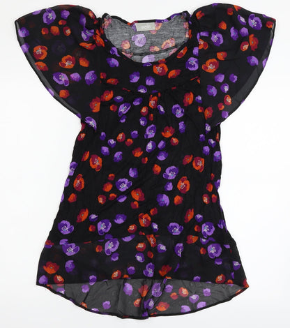 Wallis Womens Black Floral  A-Line  Size 10