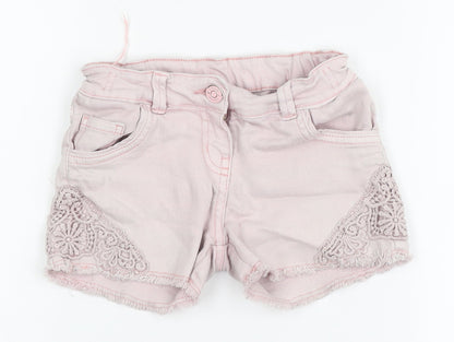 TU Girls Pink Floral Denim Mom Shorts Size 7 Years - Jean shorts, floral