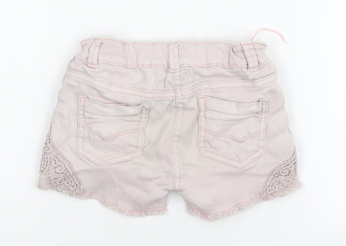TU Girls Pink Floral Denim Mom Shorts Size 7 Years - Jean shorts, floral