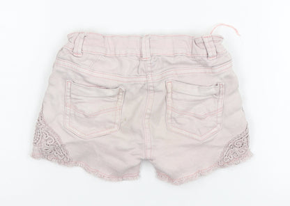 TU Girls Pink Floral Denim Mom Shorts Size 7 Years - Jean shorts, floral