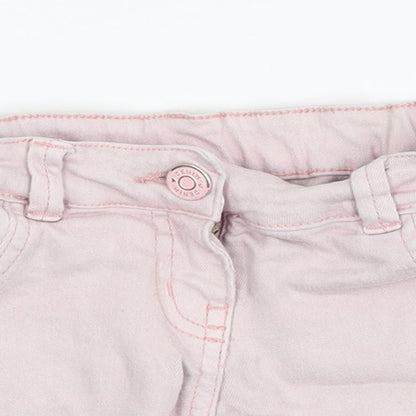 TU Girls Pink Floral Denim Mom Shorts Size 7 Years - Jean shorts, floral