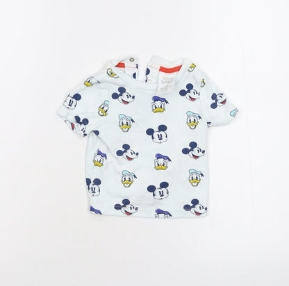Front view of Disney Baby White Basic T-Shirt, size 6-9, Months