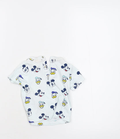 Back view of Disney Baby White Basic T-Shirt, size 6-9, Months