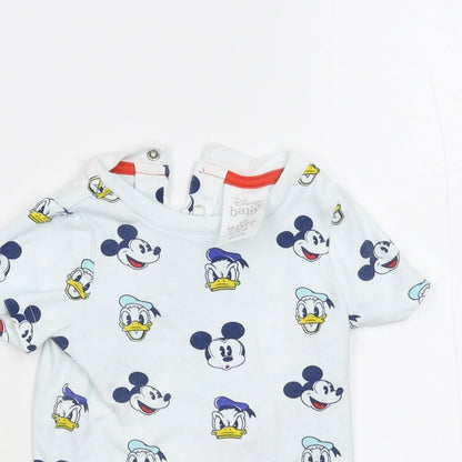 Close-up detail of Disney Baby White Basic T-Shirt, size 6-9, Months