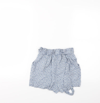 Primark Womens Blue Geometric  Boyfriend Shorts Size 6