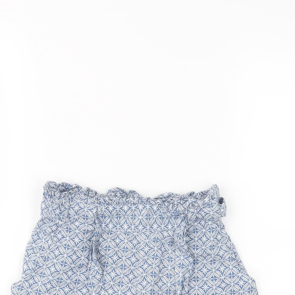 Primark Womens Blue Geometric  Boyfriend Shorts Size 6