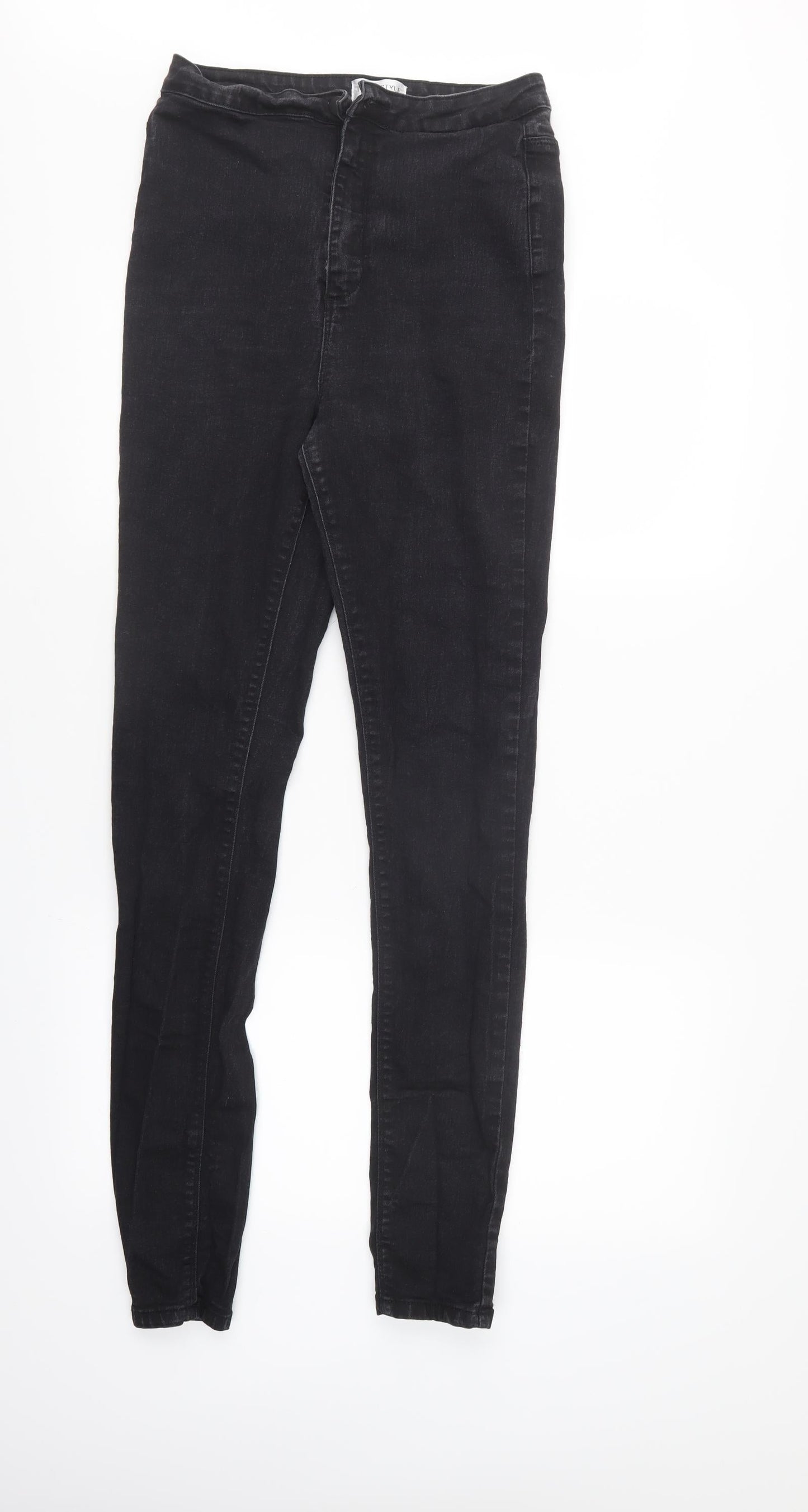 In the Style Womens Black  Denim Tapered Jeans Size 12 L31 in - elastic waist