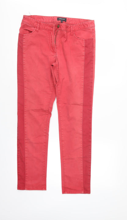 Womens UK Size 12 Papaya Regular Fit Straight Red Jeans
