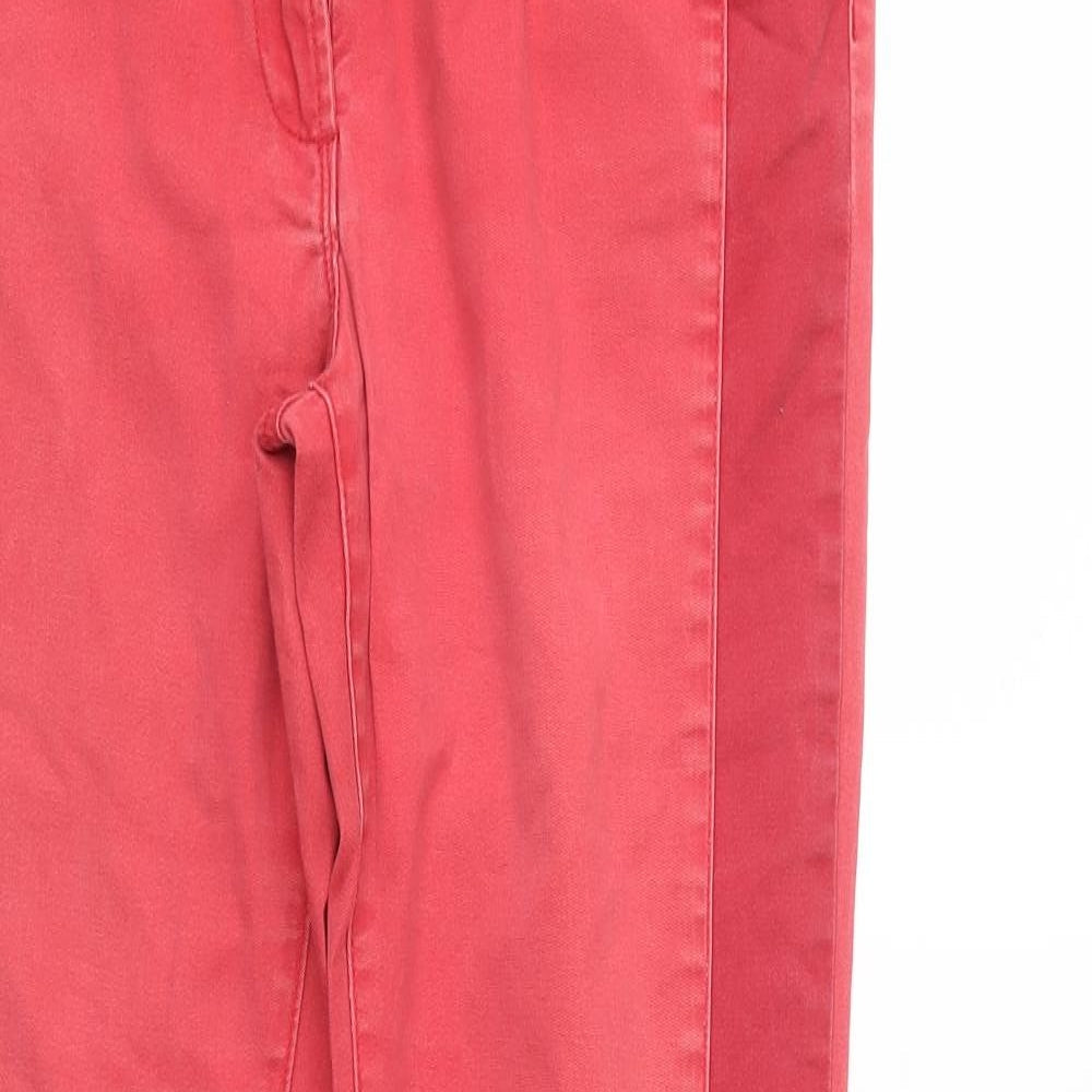 Womens UK Size 12 Papaya Regular Fit Straight Red Jeans