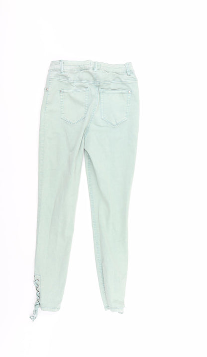 /denim Womens Green  Denim Tapered Jeans Size 12 L25 in - Elastic Waist