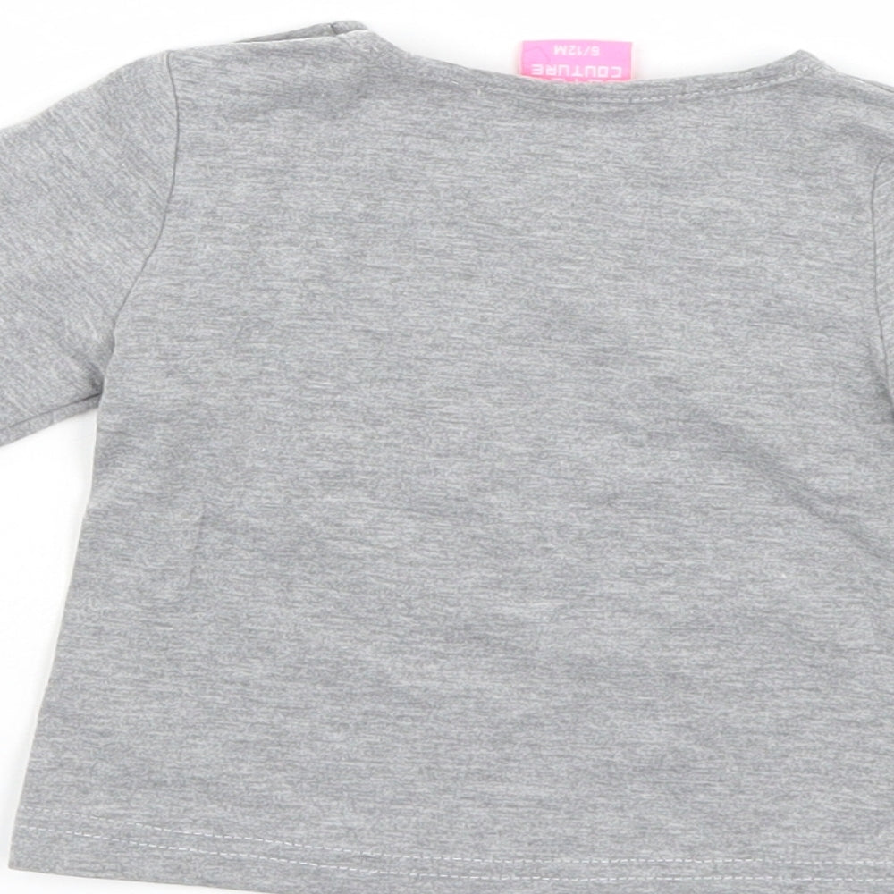 Cutey Couture Girls Grey   Pullover Jumper Size 6-9 Months