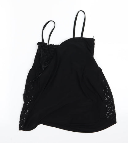 Womens UK Size 12 Preworn Black Basic Blouse