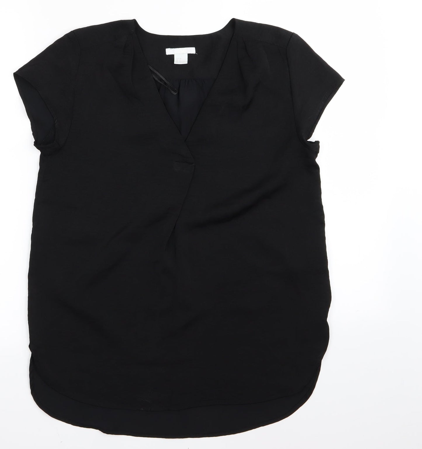 Womens UK Size 4 H&M Black Basic T-Shirt