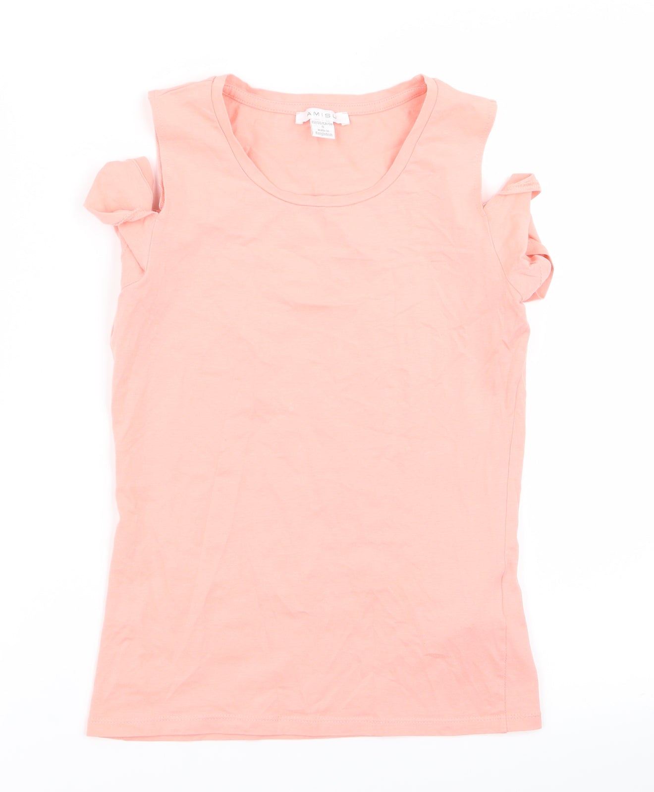 Womens UK Size S Amisu Pink Basic T-Shirt