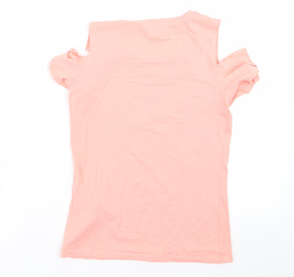 Womens UK Size S Amisu Pink Basic T-Shirt