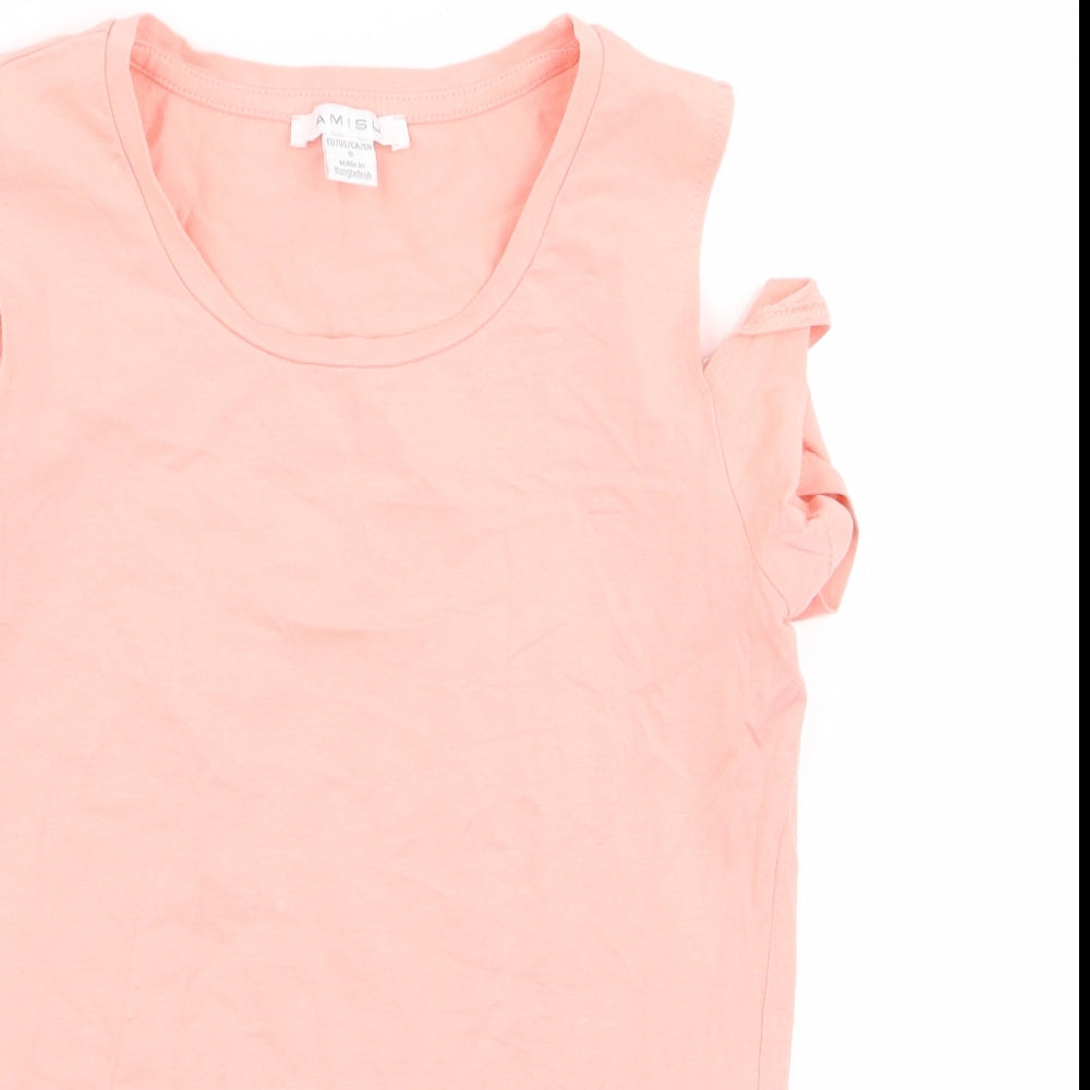 Womens UK Size S Amisu Pink Basic T-Shirt