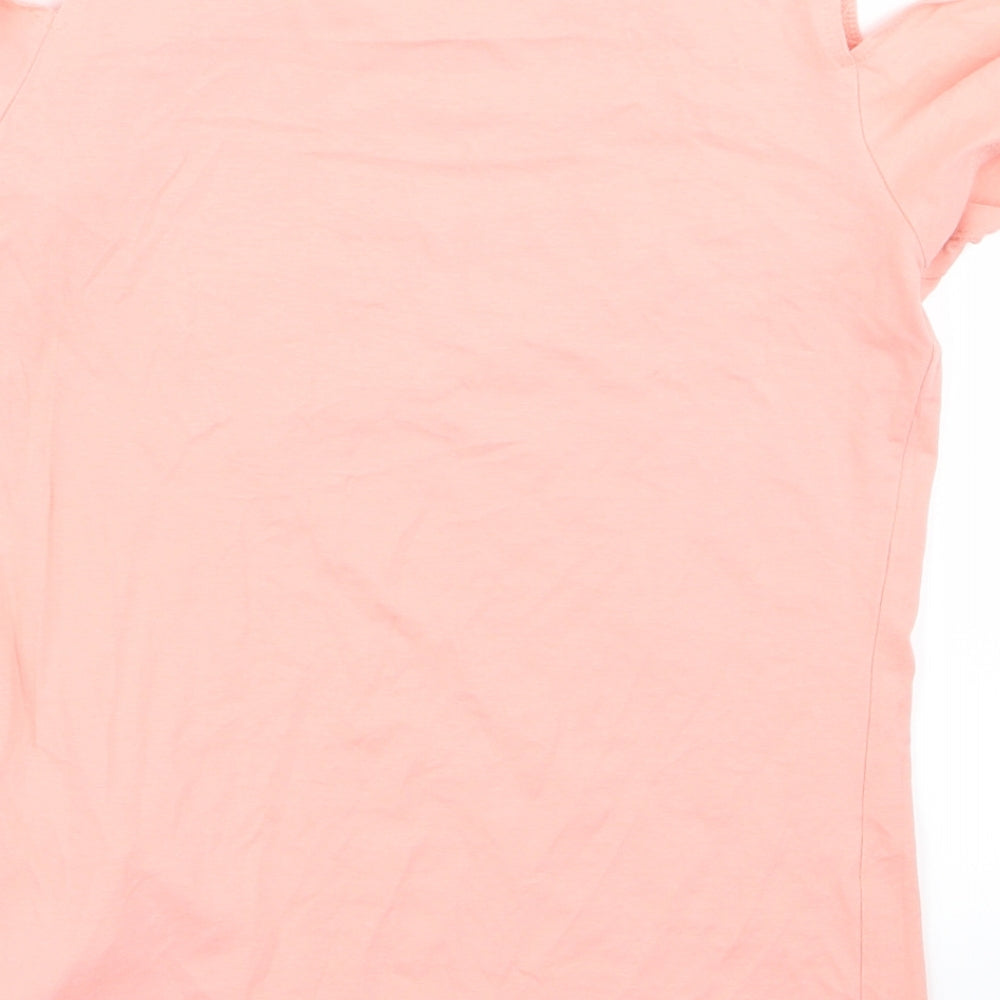 Womens UK Size S Amisu Pink Basic T-Shirt