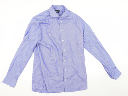 Mens UK Size L Cubus Blue  Button-Up Long Sleeve Casual Shirt