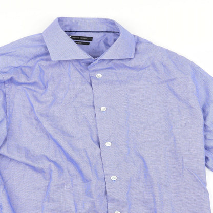 Mens UK Size L Cubus Blue  Button-Up Long Sleeve Casual Shirt