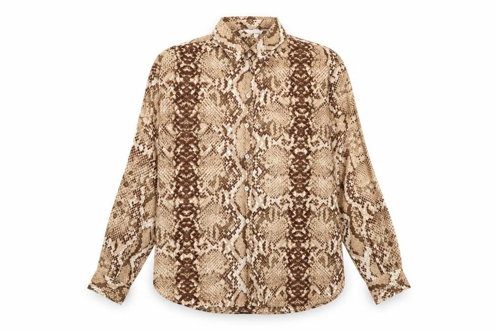 Womens UK Size 12 H&M Brown Basic Button-Up