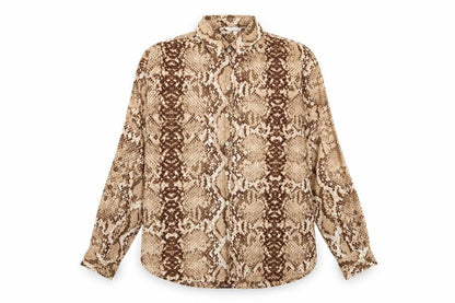 Womens UK Size 12 H&M Brown Basic Button-Up