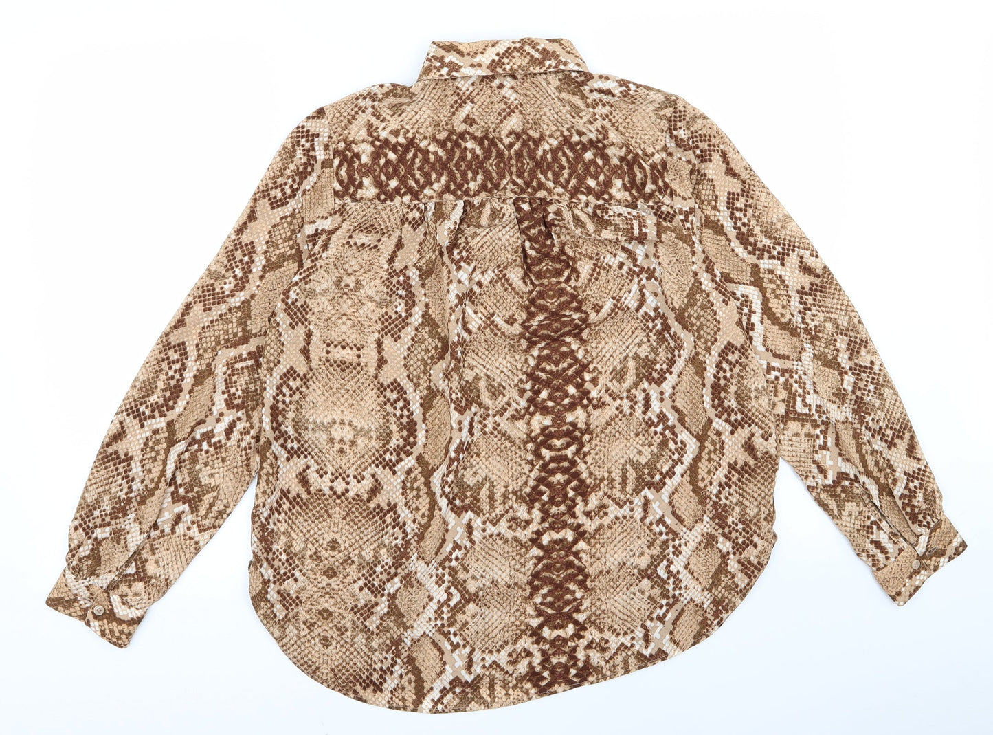 Womens UK Size 12 H&M Brown Basic Button-Up