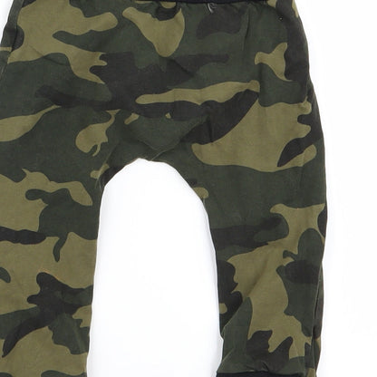 Preworn Baby Green Camouflage  Jogger Trousers Size 9 Months