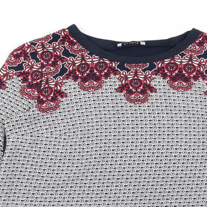 m&s Womens Blue Paisley  Basic T-Shirt Size 12