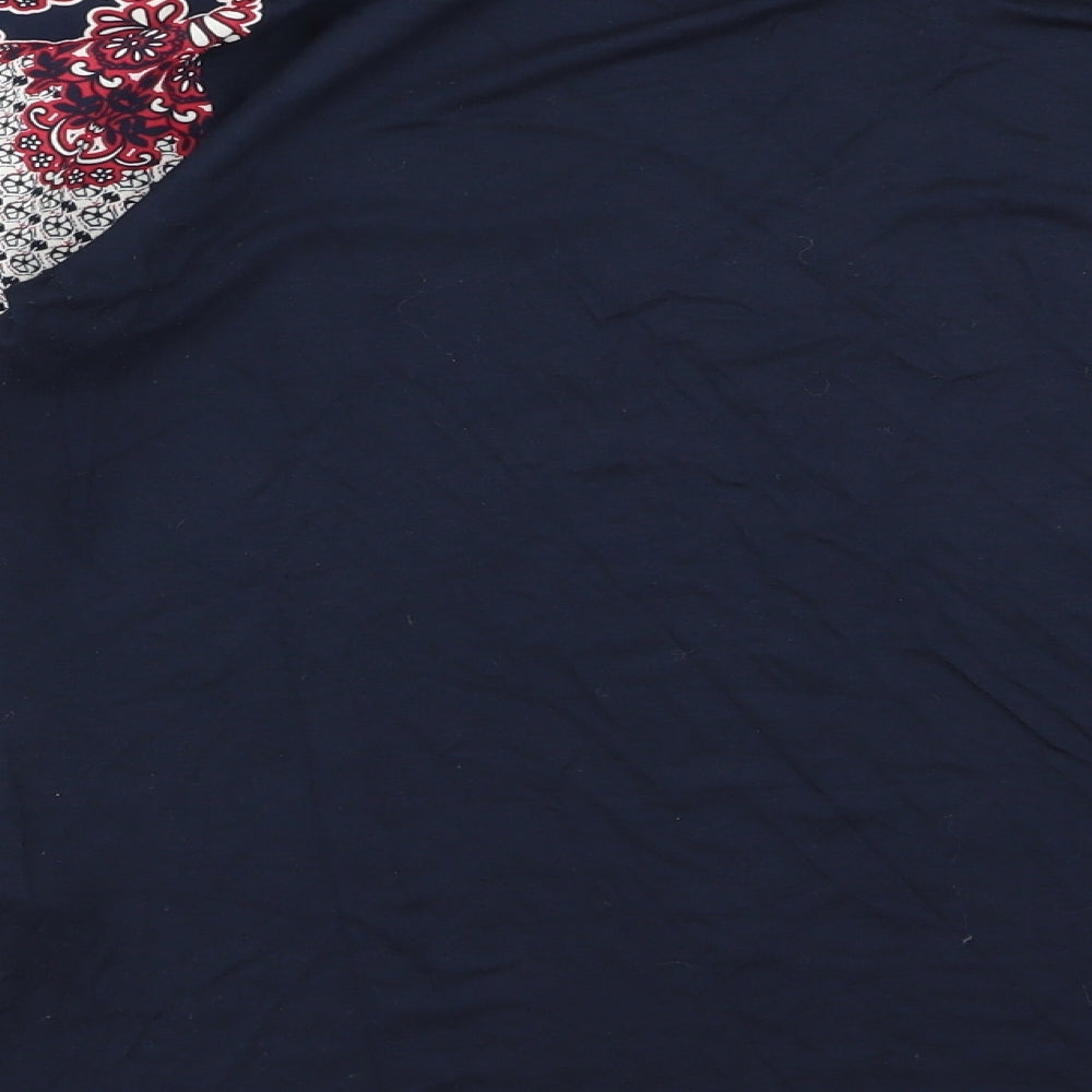 m&s Womens Blue Paisley  Basic T-Shirt Size 12