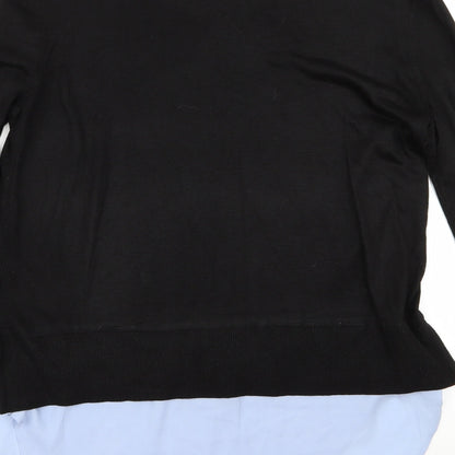 H&M Womens Black  Rayon Pullover Jumper Size M